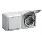 Legrand Forix IP44 kétpólusú kapcsoló + földelt dugalj, kültéri